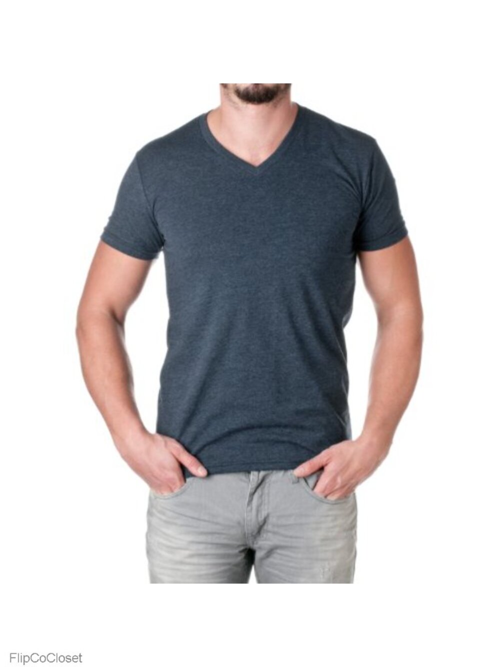Next Level Premium CVC V-Neck T-Shirt Ribbed Collar Tear-Away Label